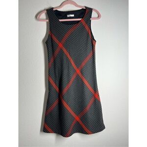 Promod Houndstooth Plaid Sleeveless Layered Shift Dress Size 8 US/10 UK Knitted